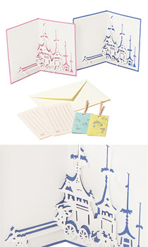 数量限定「祇園祭 切り絵カード （こん色・ばら色）」